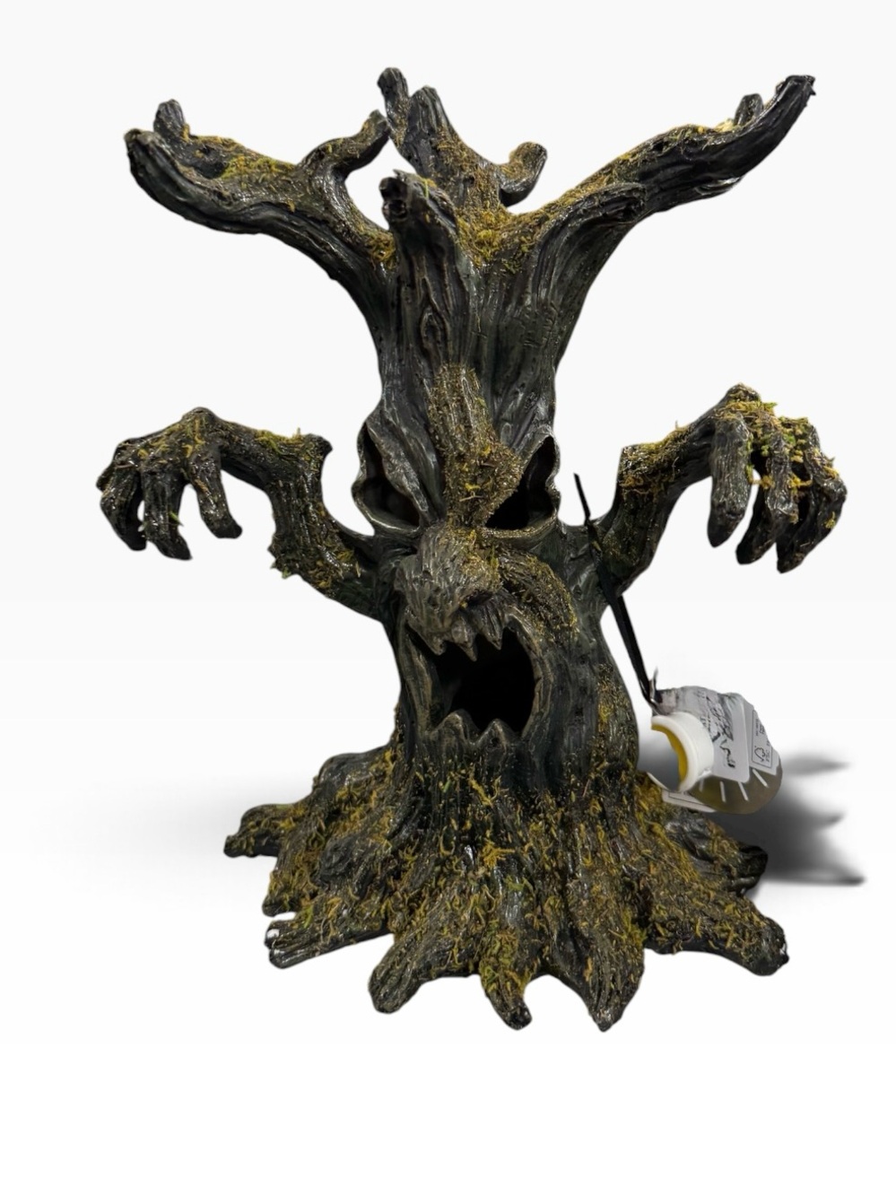 Spooky Haunted Tree Resin Sculpture - Dark Green